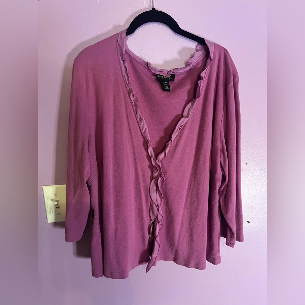 Lane Bryant ruffle-trim cardigan